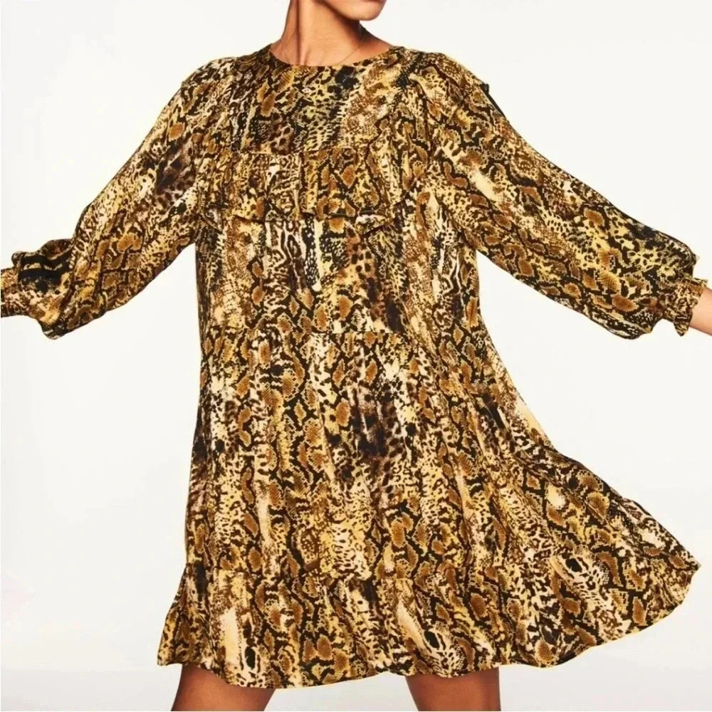 Ba&sh Sym snake print babydoll dress